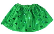 St. Patrick  s Day Tutu Skirt Green Shiny Shamrocks Festive Irish Ships FAST 