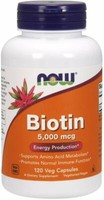 Now Foods, Biotin 5000Mg Energieerzeugung 120 Veg. Kapseln Super Preis
