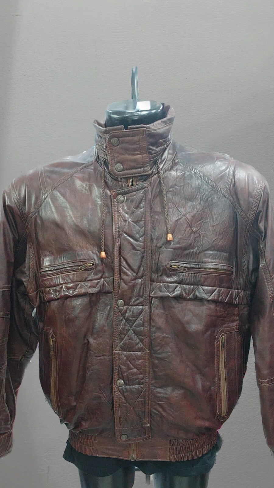 Vintage KOURO Brown Leather Jacket for Men Size M - PGC003PI