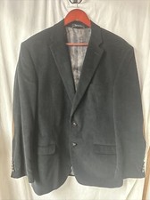 LAUREN RALPH LAUREN Blazer Mens 42R Black Corduroy Paisley Lining Elbow Patch