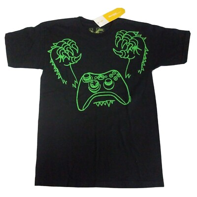 Xbox 360 official controller Green Black T-Shirt Microsoft Store Small