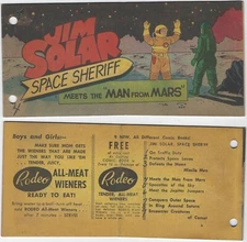 JIM SOLAR SPACE SHERIFF MEETS MAN FROM MARS WISCO VITAL PROMO GIVEAWAY RARE VG