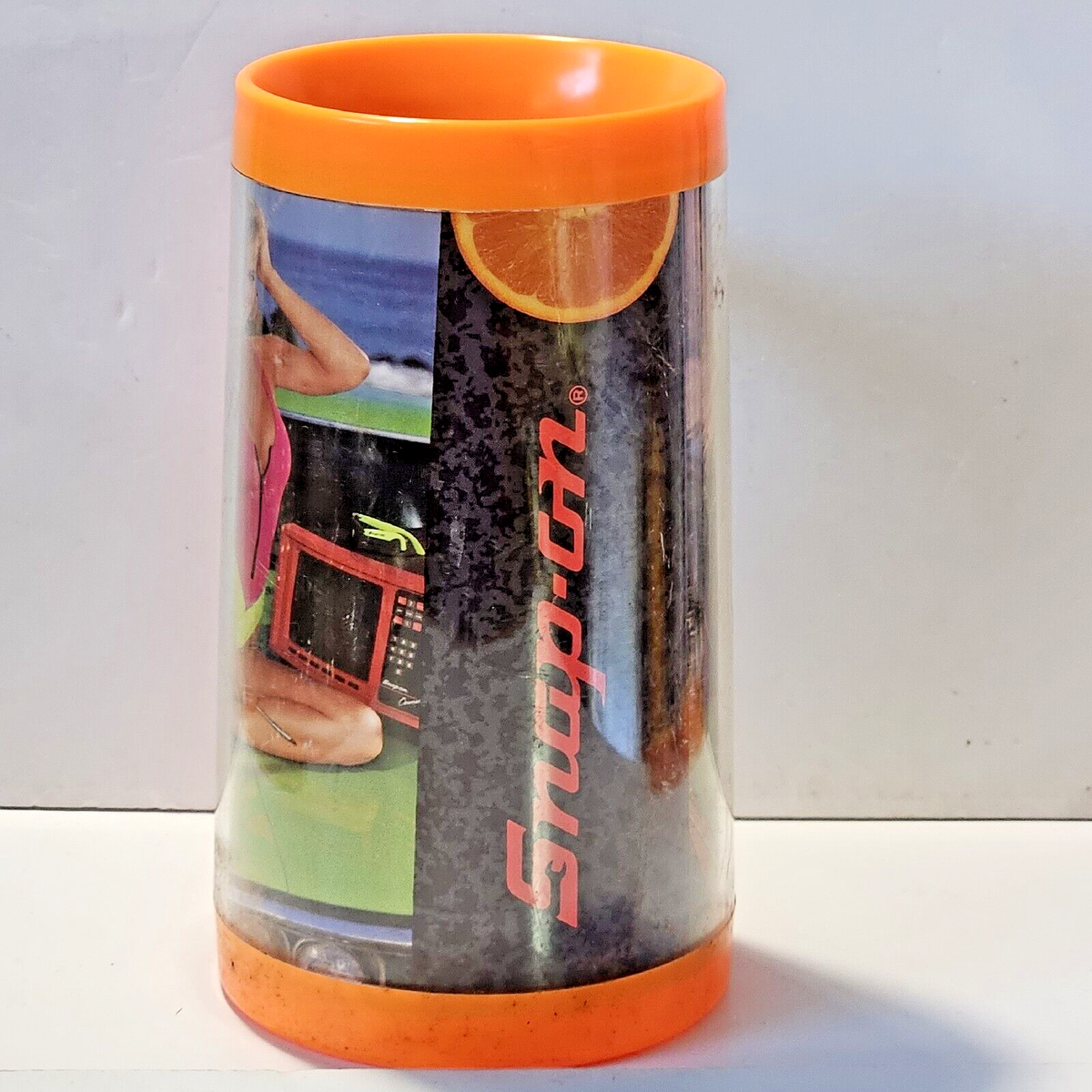 1992 Vintage Snap-On Thermo Serv Plastic Orange Mug 6 3/8