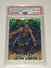 2019 NBA HOOPS PREMIUM STOCK HIGH VOLTAGE Flash STEPHEN CURRY PSA 10 MVP DUBS