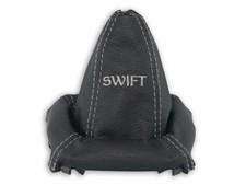 SCHALTMANSCHETTE FÜR SUZUKI SWIFT 10-17 SCHALTSACK LEDER STICKEREI FADEN GRAU