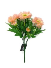 Artificial Bellis Gerbera Daisy Flower Bush x 30cm - Red White Champagne or Pink