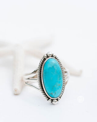 Sleeping Beauty Turquoise Gemstone Ring 925 Sterling Silver Handmade ...