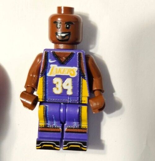 Sports NBA Minifigure Shaquielle O'Neal #34 Los Angeles Lakers Away Uniform (Nb)