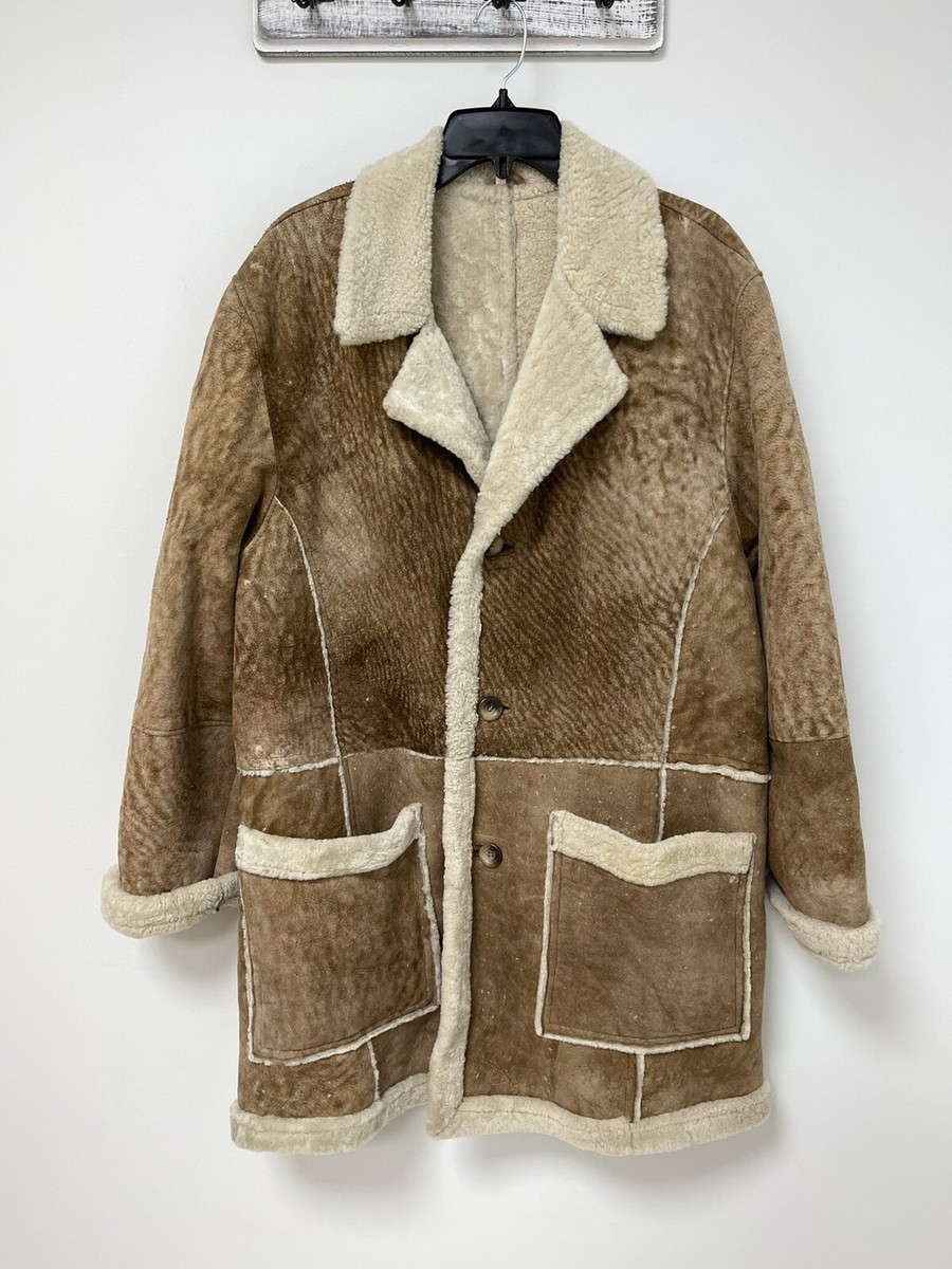 OSCAR LEOPOLD Vintage Men's Shearling Sheepskin Leather Jacket
