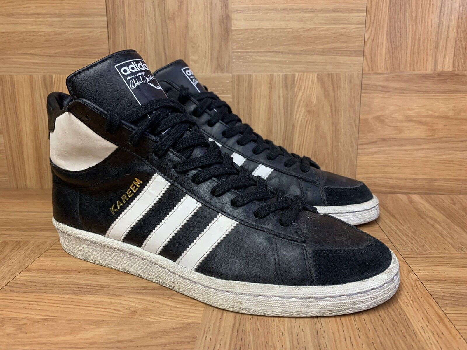 regalo hogar histórico RARE🔥 Adidas Kareem Abdul-Jabbar Hi Top Black Sneakers Basketball C75213  Sz 8.5 | eBay