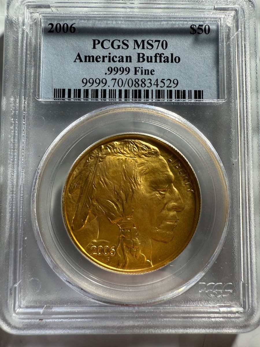 2006 1 Oz $50 GOLD BUFFALO PCGS MS70 BLUE LABEL | eBay