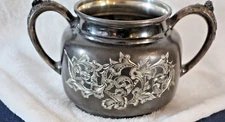 etched  Silver Sugar Bowl Middletown Plate Co. Quadruple plated marked 1120