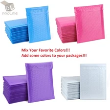 Mix Your Color 100 Poly Bubble Envelopes Mailers #0 Extra Wide CD DVD 6.5x10