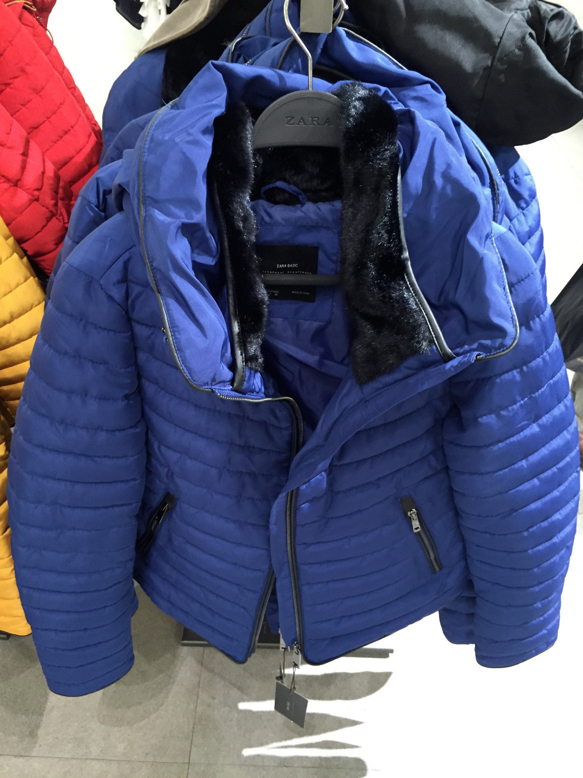 ZARA NEW WOMAN ANORAK WITH FAUX FUR COLLAR JACKET BLUISH XSXXL Ref