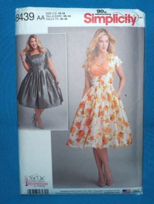 Pattern 8439 Simplicity 8439 Retro Sewing Chic Dress Pattern sz 10-18 | eBay