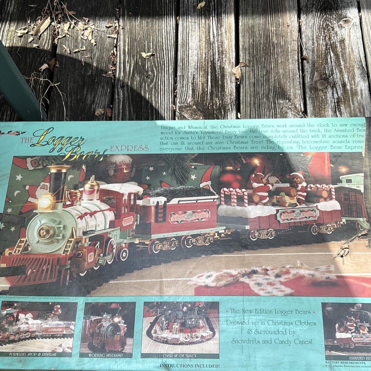 The Logger Bears Express Christmas Train Set New Bright #181