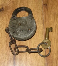 Antique NYCS Property Board Of Education NYC SAFE Padlock with Key Lock Rare