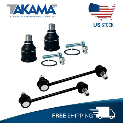 4 Pcs Front Suspension Kit for 1999-2000 MAZDA PROTEGE Ball Joints Sway Bar Link