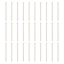100pcs Plated Flat Head Pins 1.18" 30mm Needles Bulk Champagne Gold