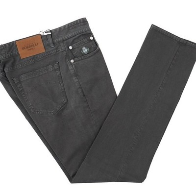 Luigi Borrelli Slim-Fit Dark Green Heavier Cotton 5-Pocket Pants 31 NWT Jeans