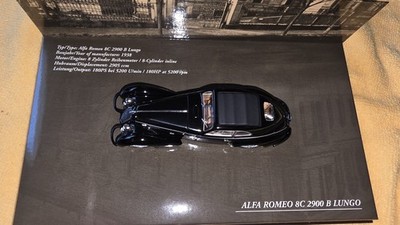 1:43 Minichamps 1938 Alfa Romeo 8C 2900 B Lungo Black Limited Rare 