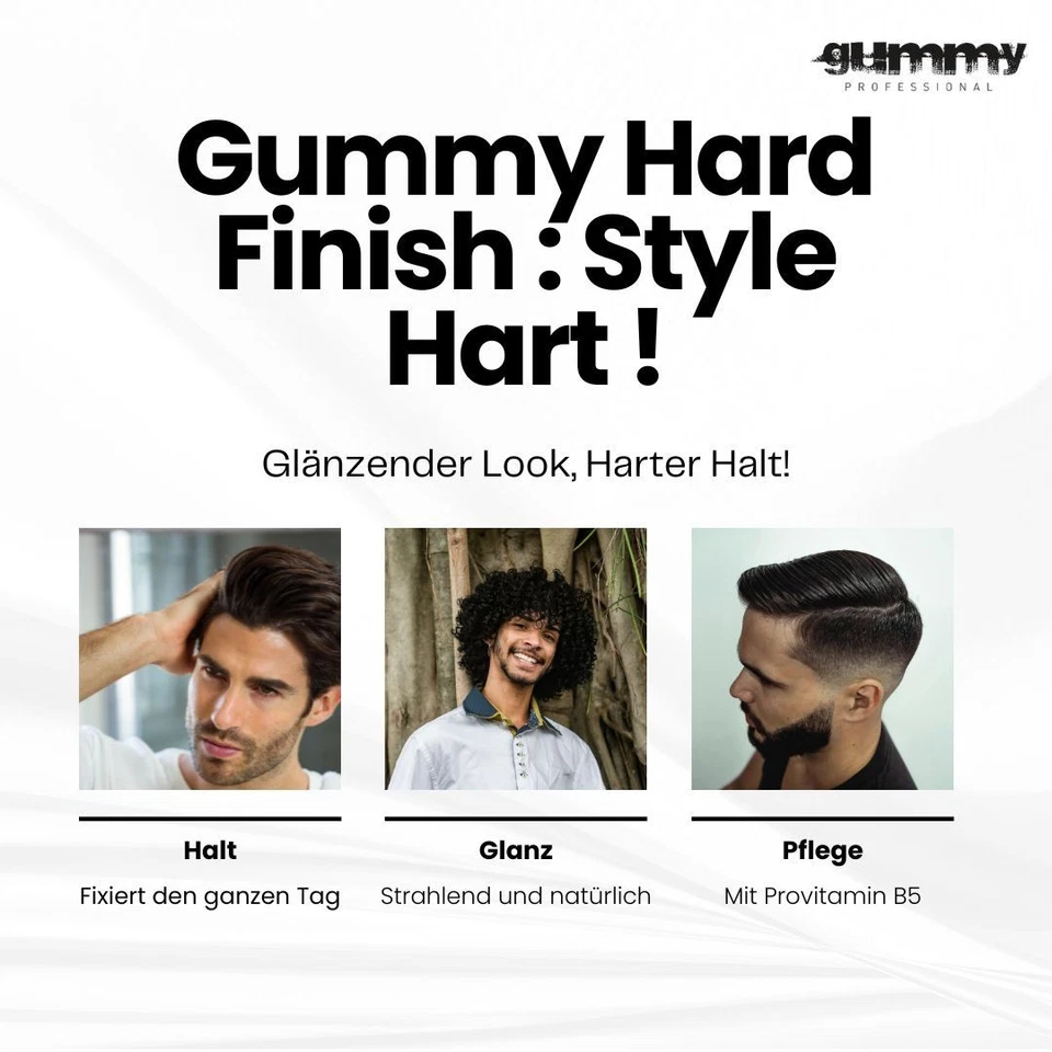 Gummy Hard Finish Haarwachs 150 ml - Hairwax - extra harten Halt & Glanz 6er Set - Bild 3 von 4