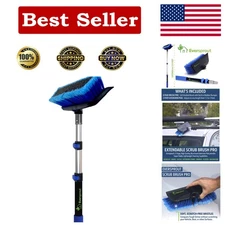 Versatile 1.5-3.5 Foot Adjustable Scrub Brush with Rubber Bumper & Soft Bristles