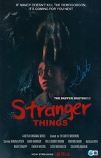 GATEN MATARAZZO SIGNED STRANGER THINGS 11X17 PHOTO DUSTIN SEASON 1 COA BAS