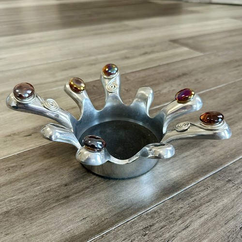 Splash Wine Bottle Coaster Holland Boone Polished Pewter Decorative Art Barware - Picture 3 of 6
