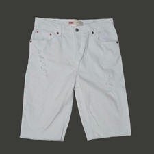 Boys Levi's 511 Slim Short Cut-Off White Denim; 18 Slim W27 ; EUC
