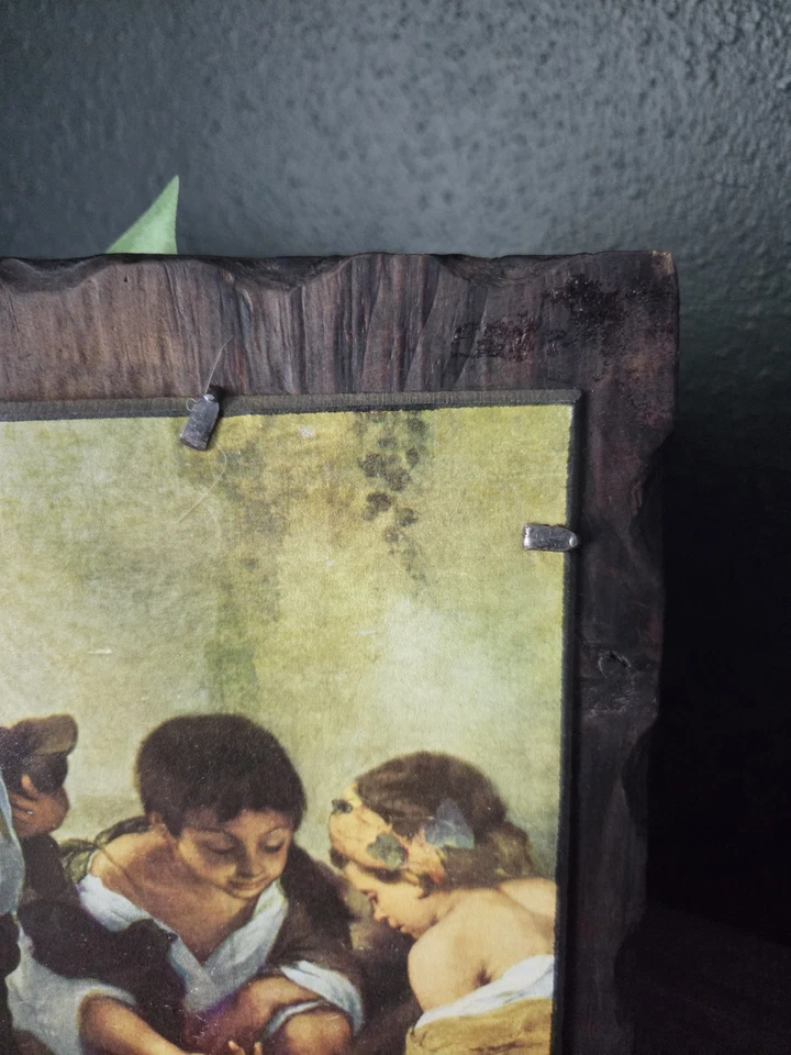 Vintage Rustic Leather Art Plaque Game of Morra by Murillo – Made in Spain 10" - Image 3 of 4