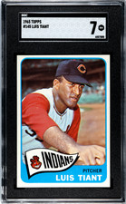 1965 Topps Luis Tiant Rookie SGC 7 NM RC #145 Baseball Card. rookie card picture