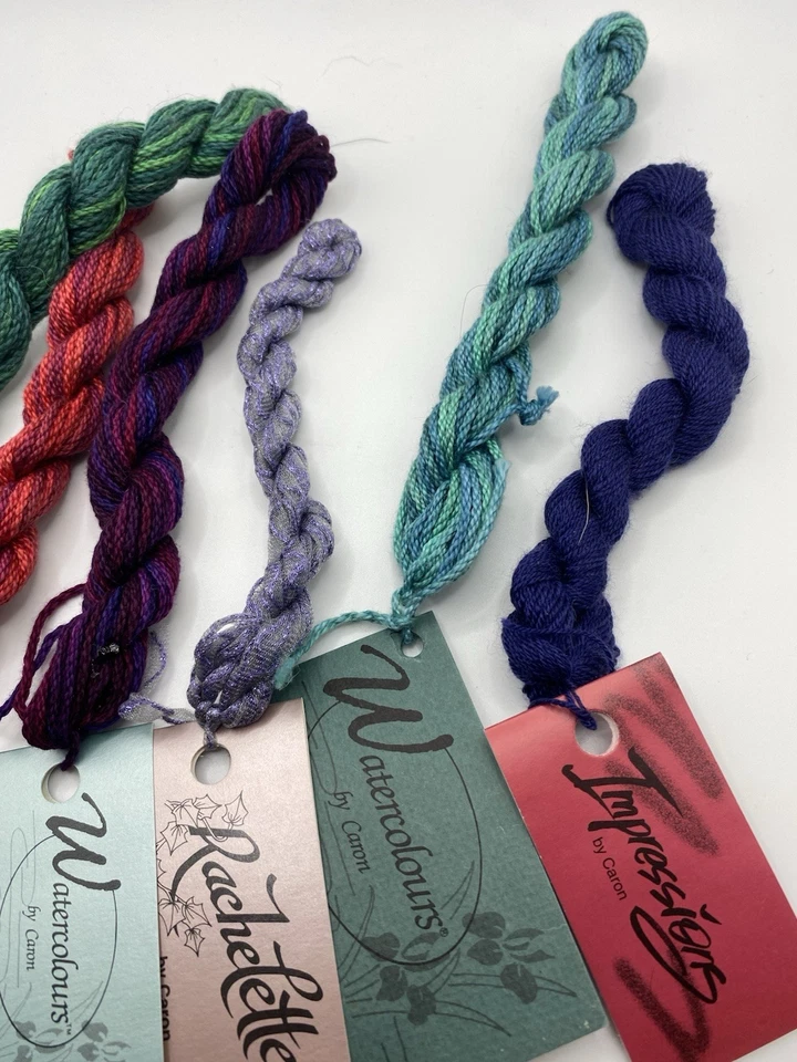 Lot of 6 Caron Needlepoint Cross Stitch 5/10/36 Yds Watercolours Impressions (27 - Image 3 of 4