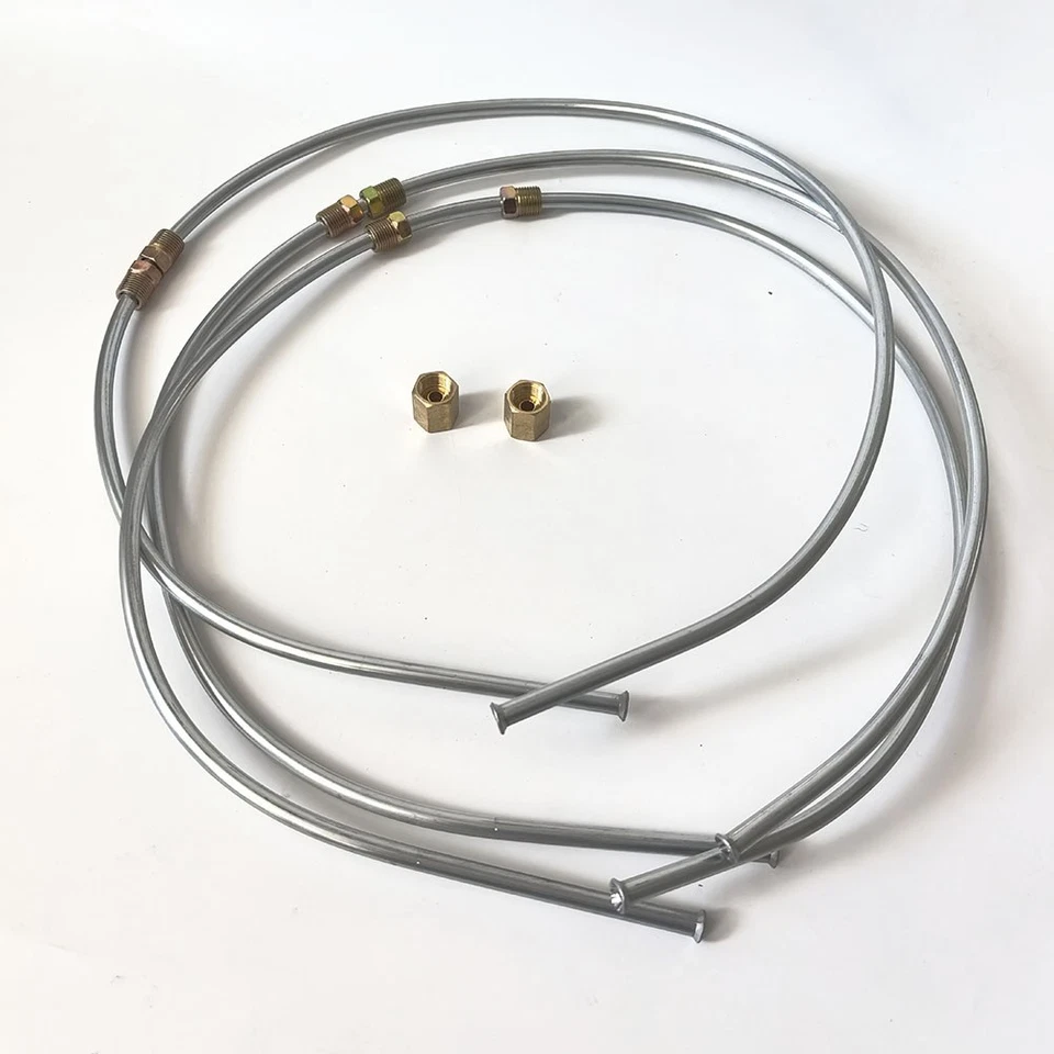 Líneas de freno de acero inoxidable de 1/4 pulgada con extremos y accesorios acampanados dobles invertidos Foto 2 de 4