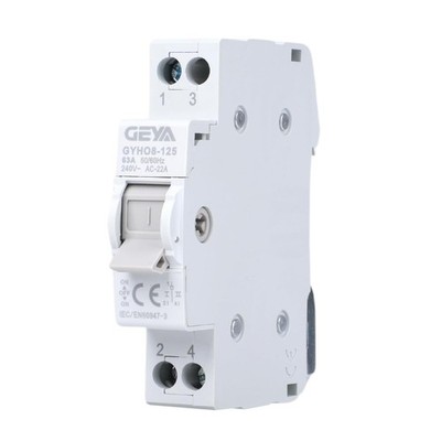 1P 63A Dual Power Manueller Transfer Lasttrennschalter DIN-Schiene Montage