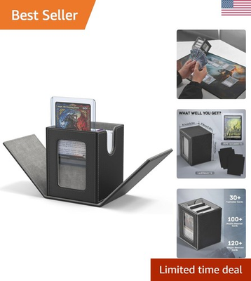 #ad PU Leather MTG Deck Box – Protects 100 Double Sleeved Cards Elegantly $28.49