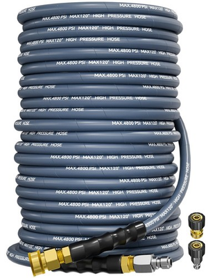 #ad 3 8quot; 4800PSI Pressure Washer Hose 150FT with Swivel Quick Connect for Cold Ho... $268.36