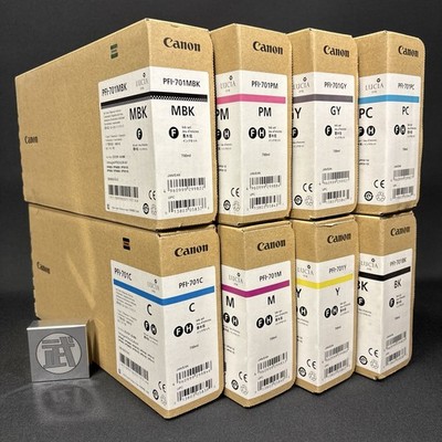 Canon PFI-701  Ink Cartridge Tank GENUINE 700ml Expired New Unopened Set of 8