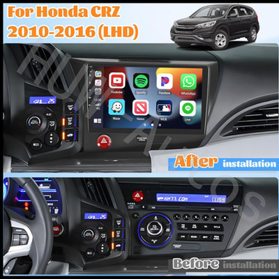 9'' 4+64GB Car Play Android FM RDS Radio Stereo GPS Navi For Honda CR-Z 2010-2016