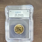ICG Certified 1936 Buffalo Nickel 5C Genuine 24K Gold Plated Coin #2069850334