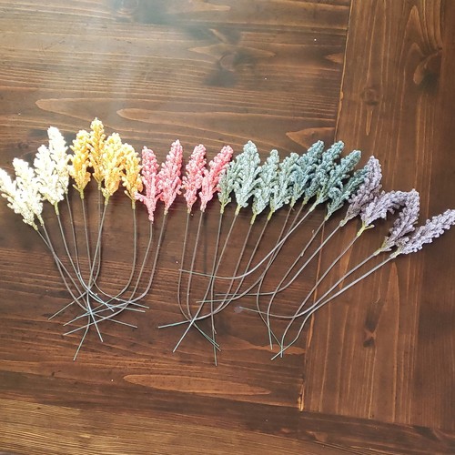 Artificial Lavender Stems Plastic Multicolor Decorative Floral Arrangement