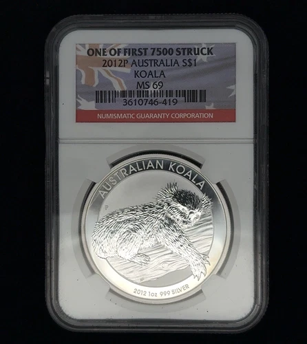 Australia: 2012P $1 Silver Koala NGC MS69 (1 of First 7500 Struck)