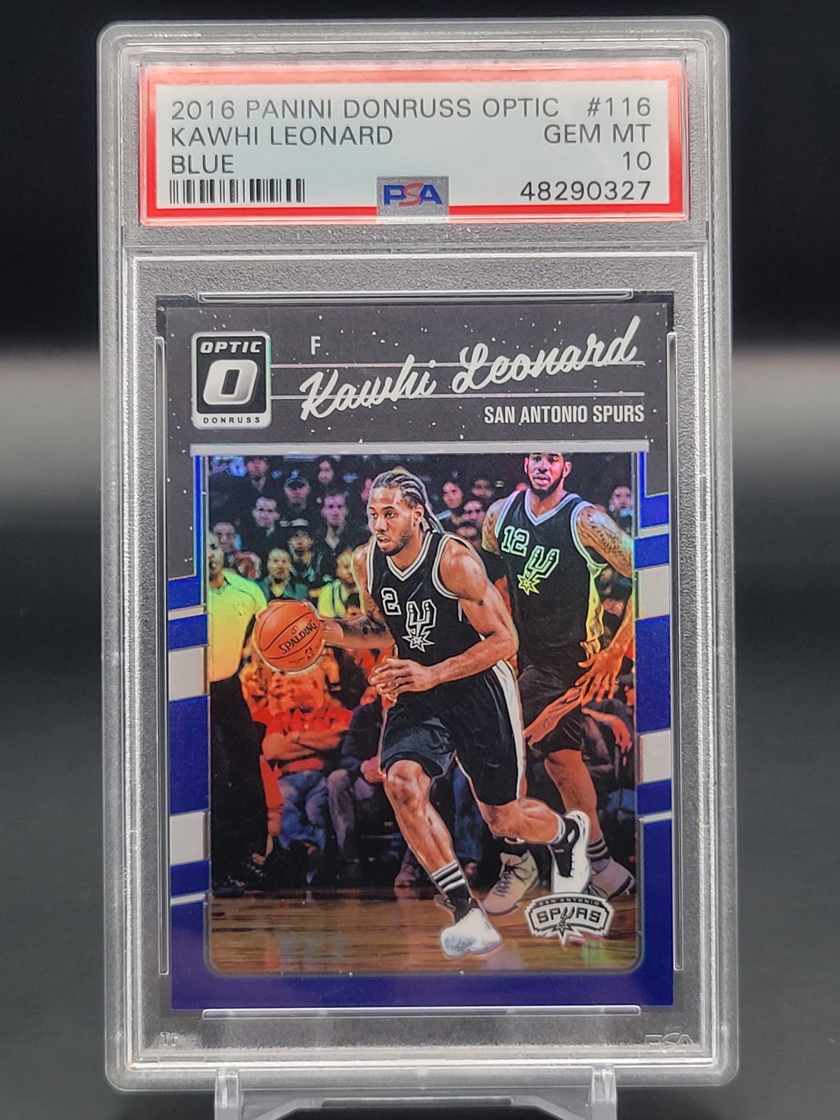 2016 Panini Donruss Optic #116 Kawhi Leonard Blue Prizm /49 PSA 10