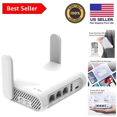 Compact Dual-Band WiFi Travel Router with VPN Security for Business and Leisure