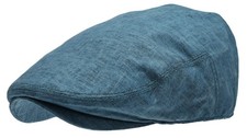 Men's Linen Flat Ivy Gatsby Summer Newsboy Hats Large-X-Large Blue