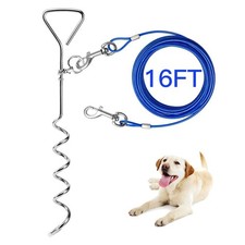 EvilplanDog Tie Out Cable and Stake, 16ft Outside Dog Leash Chain for Camping...