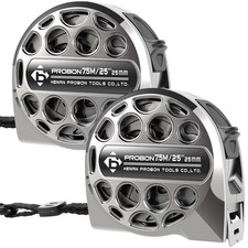 2PCS 25FT Stainless Steel Measuring Tape with Double-Sided Scale Retractable ...