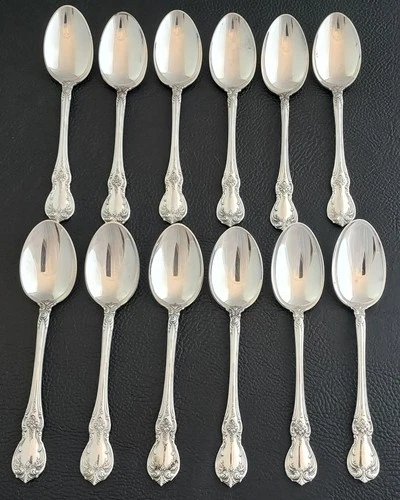 12 Towle Old Master Sterling Silver Teaspoons - 6" - 344g