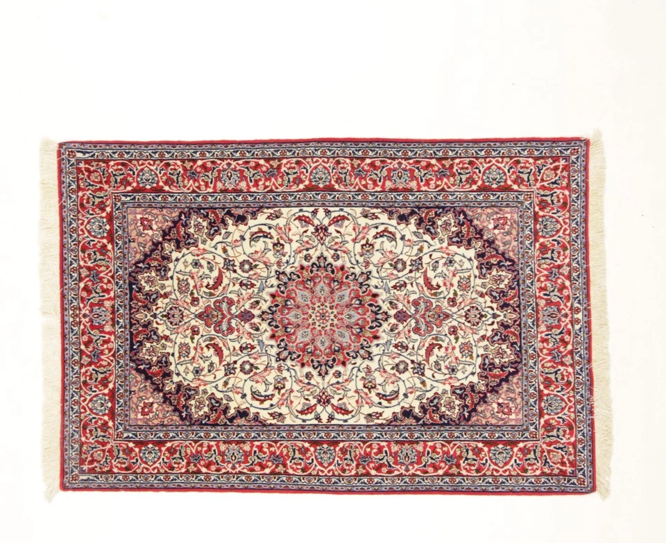 Orientteppich super Isfahan Seidenkette  ( 158x 110 ) Top Neu - Bild 1 von 4