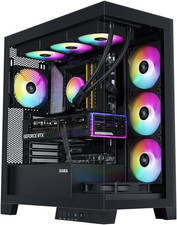 V50 Mid Tower Gaming PC Case with Dual Tempered Glass, 4 ARGB PWM Fans, High Air